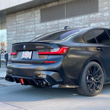 Rear Diffuser for BMW 3 Series G20 2019–2022 | 320i / 330i / M340i M Sport | Gloss Black with LED Light
